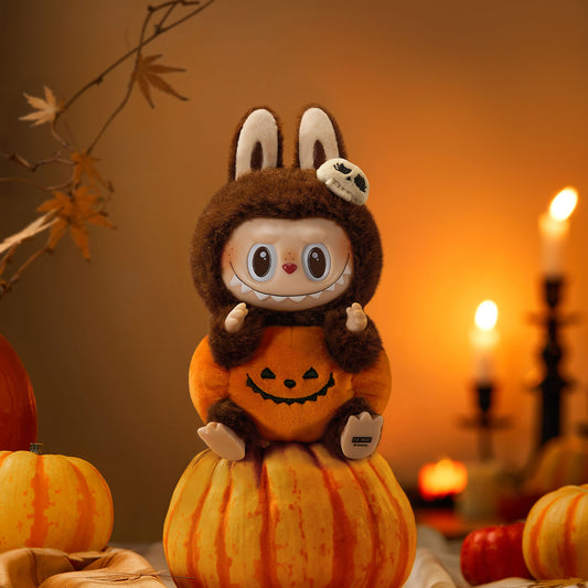 Lububu Halloween Plush – Sitting Pumpkin Vinyl Pendant (15cm)